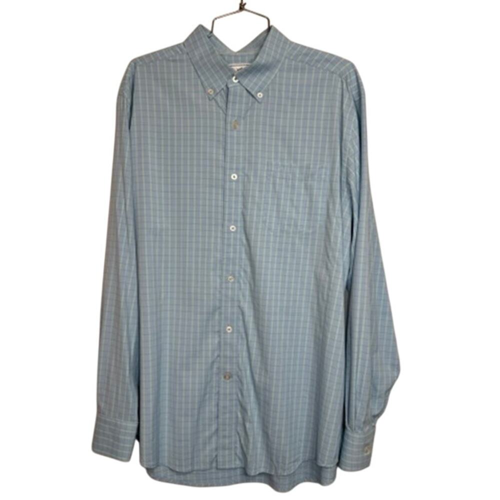 470. Southern Tide Intercoastal Plaid Button Shirt Size L Blue